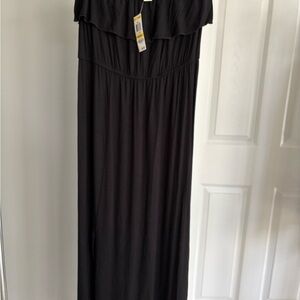 Macy's Black Ruffled Maxi Dress
